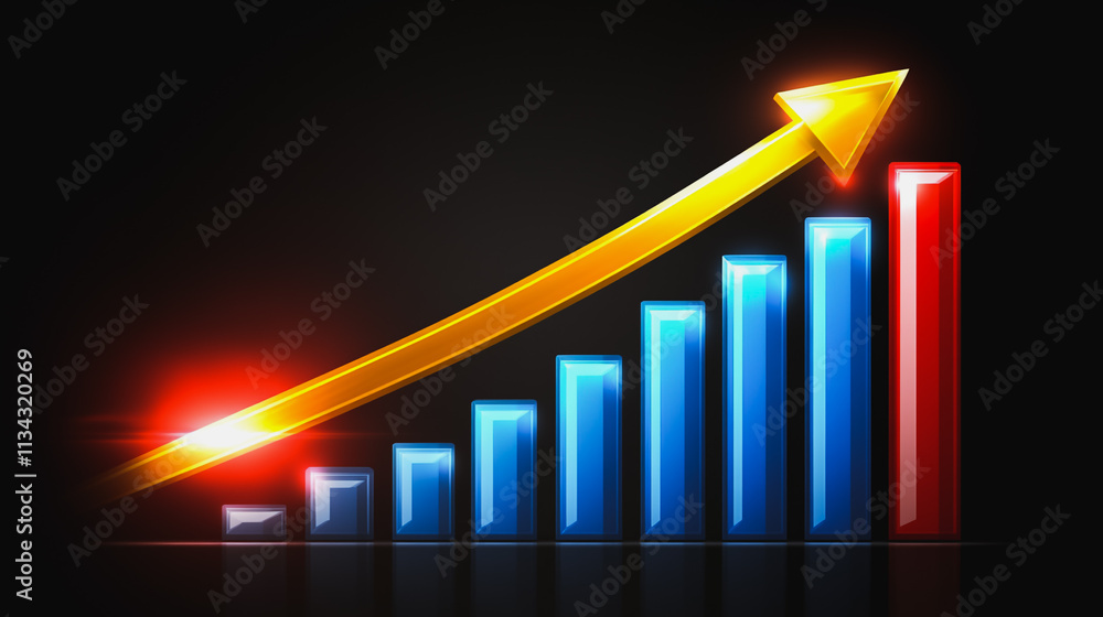 Abstract black background with Colorful charts and graphs with statistics to innovative analyze business potential and forecast future development of companies growth. Abstract black background with Colorful charts and graphs with statistics to innovative analyze business potential and forecast future development of companies growth.