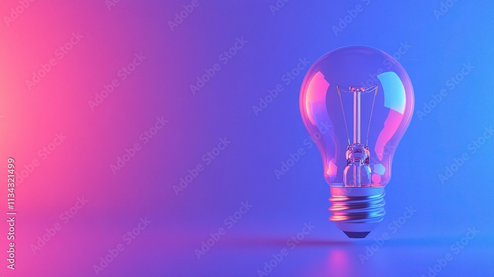 Glowing Light Bulb Rendered in 3D with Beautiful Colorful Effects Glowing Light Bulb Rendered in 3D with Beautiful Colorful Effects