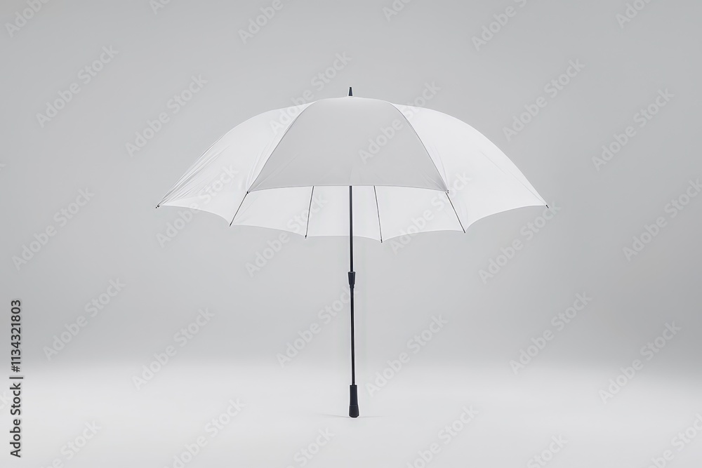 Elegant solid-color umbrella mock up on a clean, neutral backdrop Elegant solid-color umbrella mock up on a clean, neutral backdrop