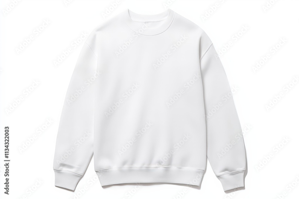 Mock up of a clean white sweater displaying a minimalist design for fashion presentation Mock up of a clean white sweater displaying a minimalist design for fashion presentation