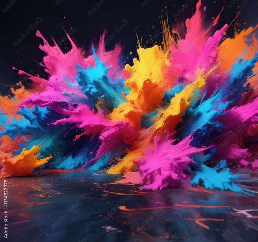 Impressionistic painting with a mix of bright, neon colors and expressive brushwork, neon yellow, brushstroke art, green Impressionistic painting with a mix of bright, neon colors and expressive brushwork, neon yellow, brushstroke art, green