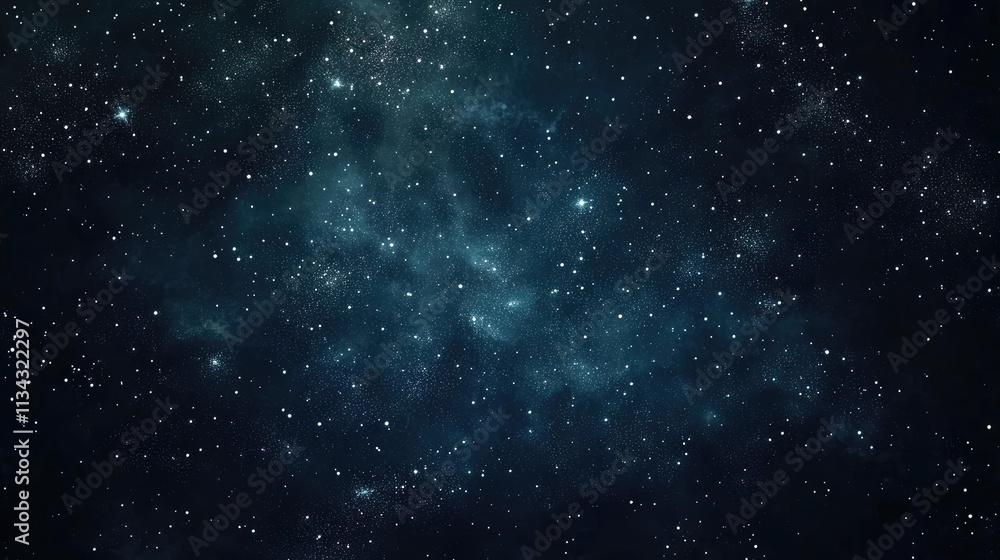 Fototapeta premium Watercolor night space with stars border, illustration, tranparent background
