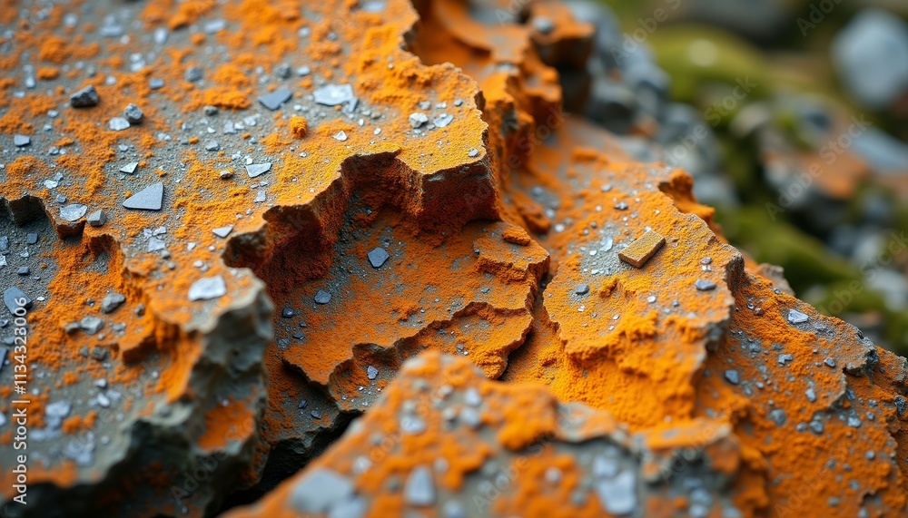 Close-Up View of Rugged Orange Rock Surface Exhibiting Natural Erosion Close-Up View of Rugged Orange Rock Surface Exhibiting Natural Erosion