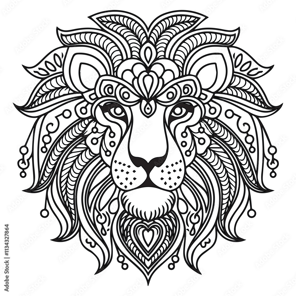 Fototapeta premium Creative animal head covered by mandala pattern