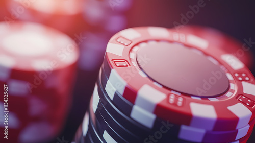 poker chips isolated on a white background photo