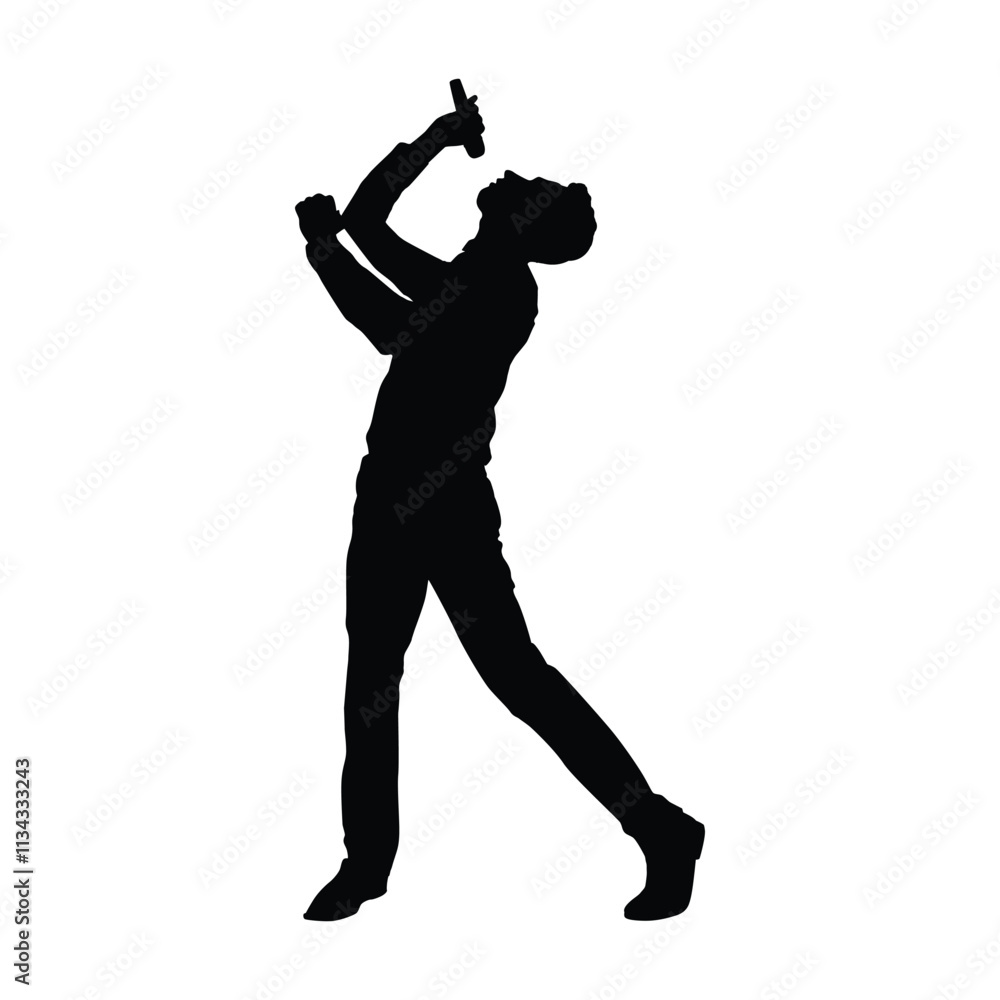Silhouette of a male singer Silhouette of a male singer