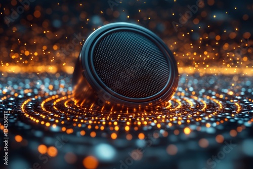 Vibrating speaker produces visible soundwaves with energy