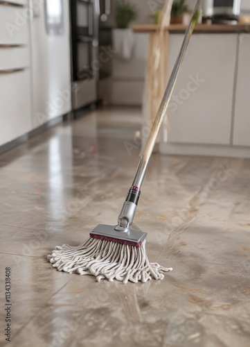 Wallpaper Mural Smooth gliding of a mop on the polished kitchen floor with a soft sound, soft sound, movement, glide Torontodigital.ca