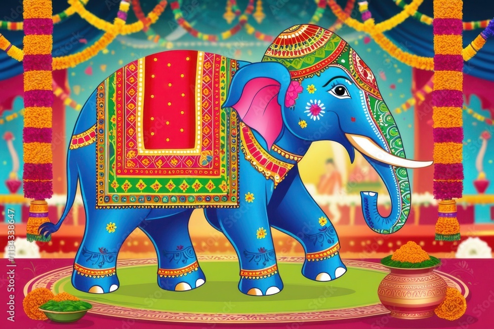 Obraz premium Celebration in Bloom - A Folk Art Tribute