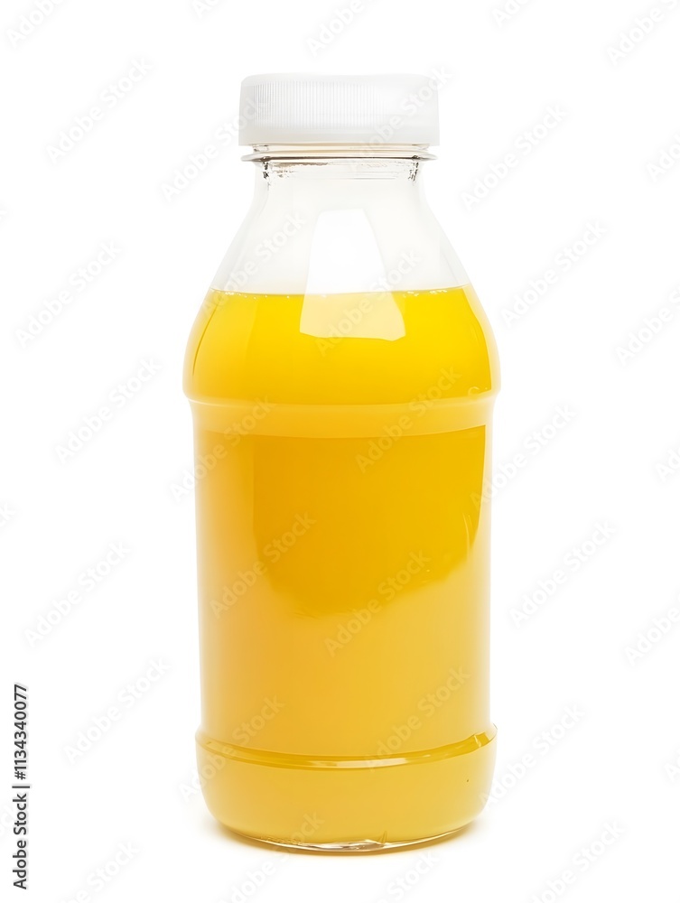 Yellow Orange Lemonade Soft Drink in A Bottle. Clear healthy liquid Yellow Orange Lemonade Soft Drink in A Bottle. Clear healthy liquid