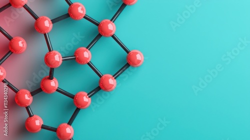 Colorful molecular structure on background. photo