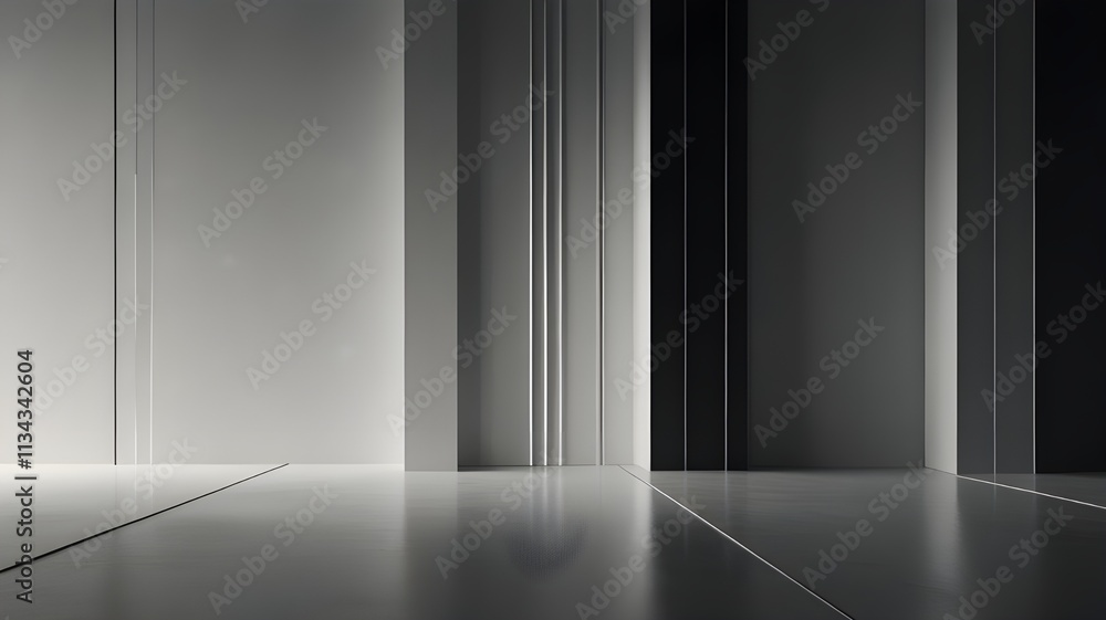 An empty gallery room with a large, open doorway, bathed in natural light streaming through a window An empty gallery room with a large, open doorway, bathed in natural light streaming through a window