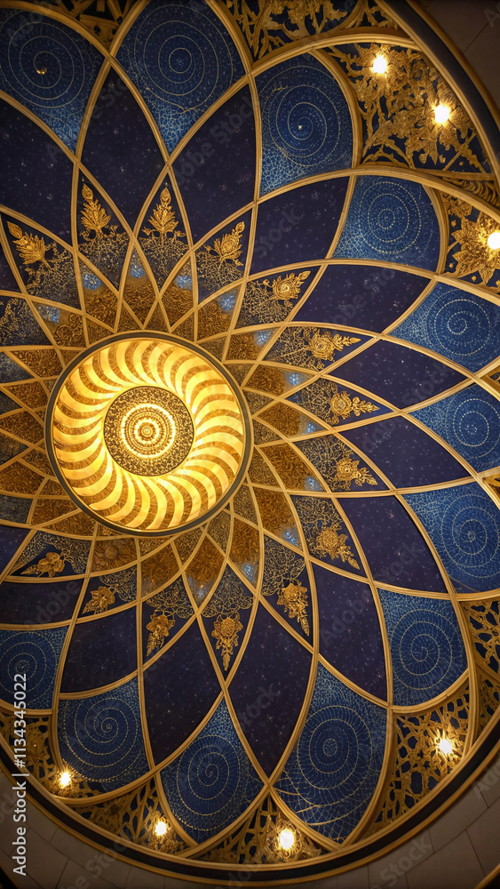 Obraz premium Hypnotic Mandala Spiral with Radiating Glow