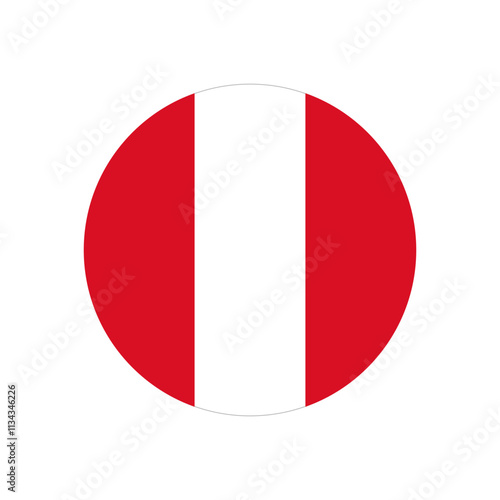 Peru flag round icon. Peruvian flag in circle