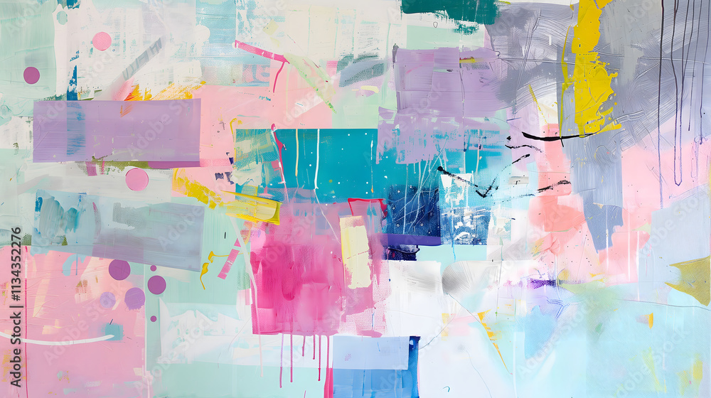 Vivid abstract geometric pop art artwork, bold shapes and vibrant colors. Bright pink, purple, and yellow hues, maximalist wall decor piece Vivid abstract geometric pop art artwork, bold shapes and vibrant colors. Bright pink, purple, and yellow hues, maximalist wall decor piece