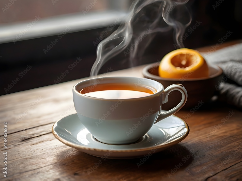 a cup of warm tea in the morning a cup of warm tea in the morning