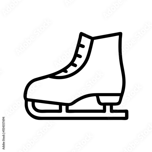 Outline illustration of an ice skate on a white background