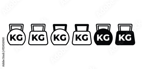 kilogram weight icon symbol sign vector design black white color illustration collection isolated