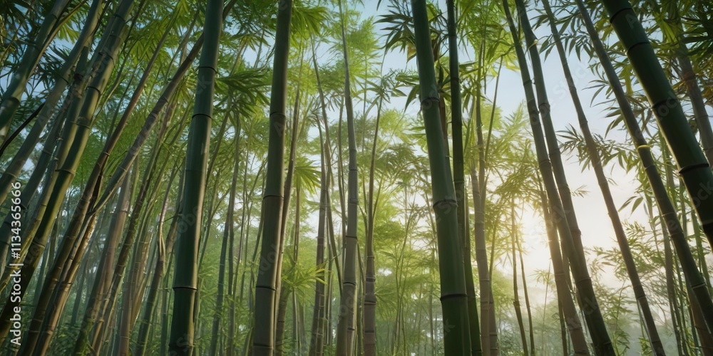 Tall bamboo stalks swaying gently in the breeze, serenity, gentle movement Tall bamboo stalks swaying gently in the breeze, serenity, gentle movement