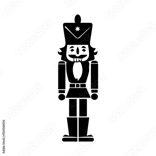 Classic Nutcracker Soldier Icon Vector Christmas silhouette sign symbol