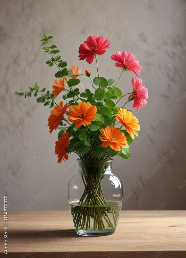 custom made wallpaper toronto digitalFour leaf clover in a vase with fresh flowers and branches, plant, greenery, garden