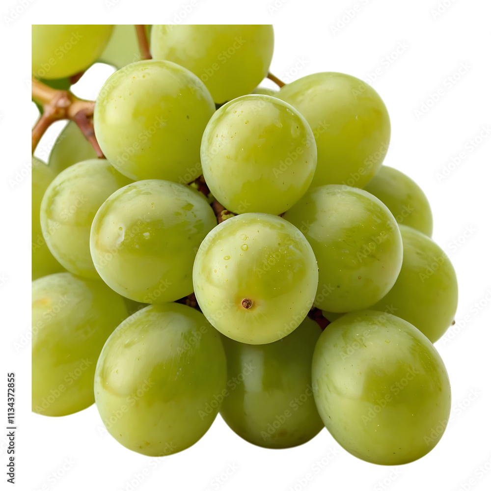 Bunch of Fresh Green Grapes on White Background Bunch of Fresh Green Grapes on White Background