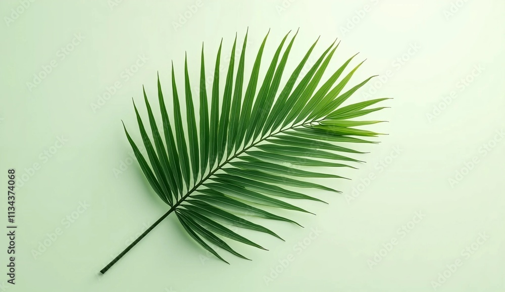 Fototapeta premium Tropical green palm leaf cut out