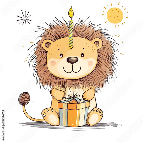 Adorable Lion Cub's Birthday Celebration photo