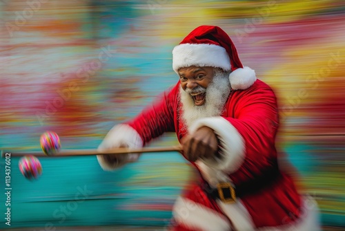 Santa Knocking Down Suckers photo