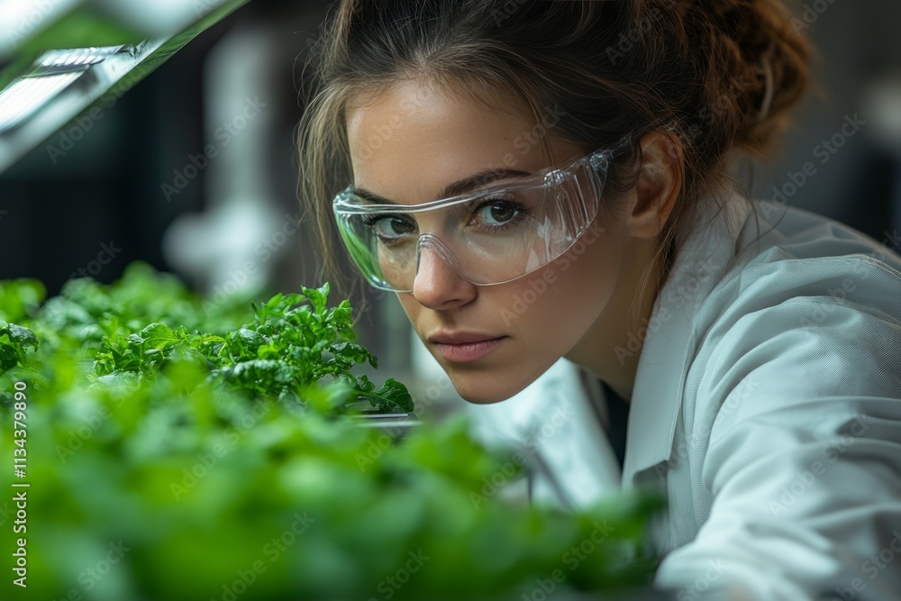 Researcher working on lab-grown food in a laboratory setting Researcher working on lab-grown food in a laboratory setting