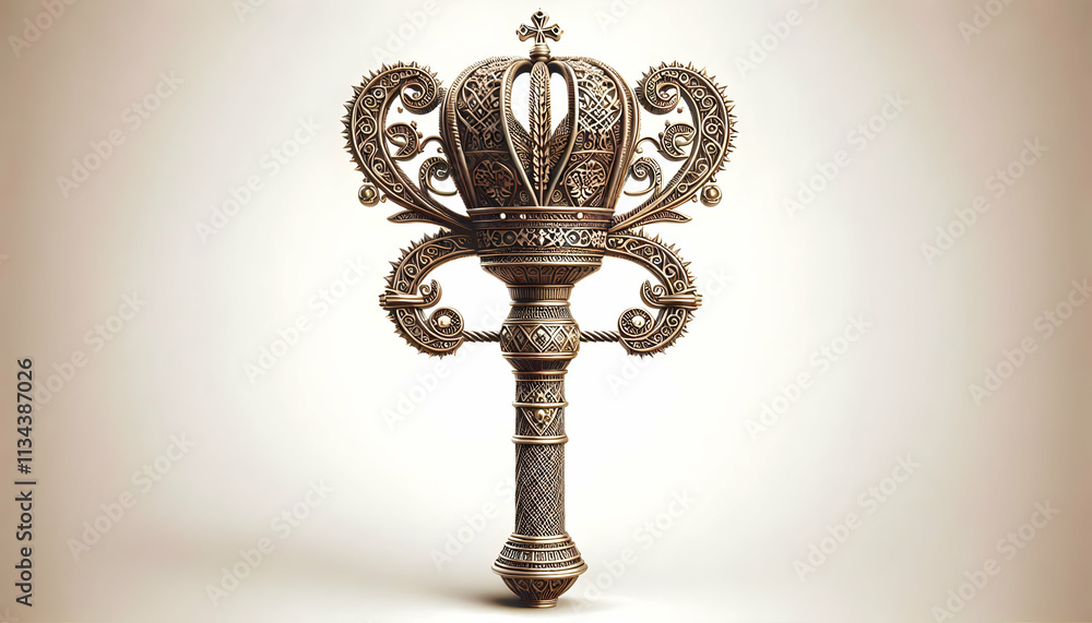 3D Reyes Magos Scepter Vector concept as Detailed vector of a ceremonial scepter with intricate designs isolated on white background ideal for infographics symbolizing authority and tradition of Reyes 3D Reyes Magos Scepter Vector concept as Detailed vector of a ceremonial scepter with intricate designs isolated on white background ideal for infographics symbolizing authority and tradition of Reyes