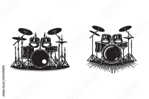 Drum kit set Design Silhouette Illustration