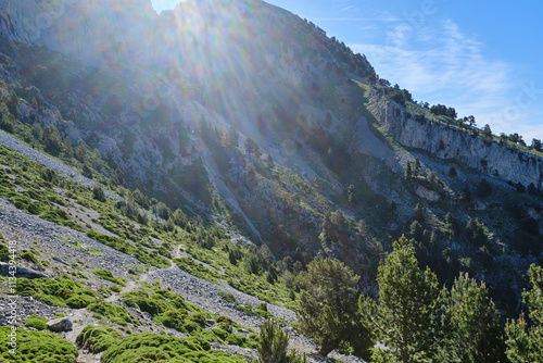 path to the summit of Peña Montañesa prepirineo, Aínsa-Sobrarbe, Huesca, Aragón, Spain.