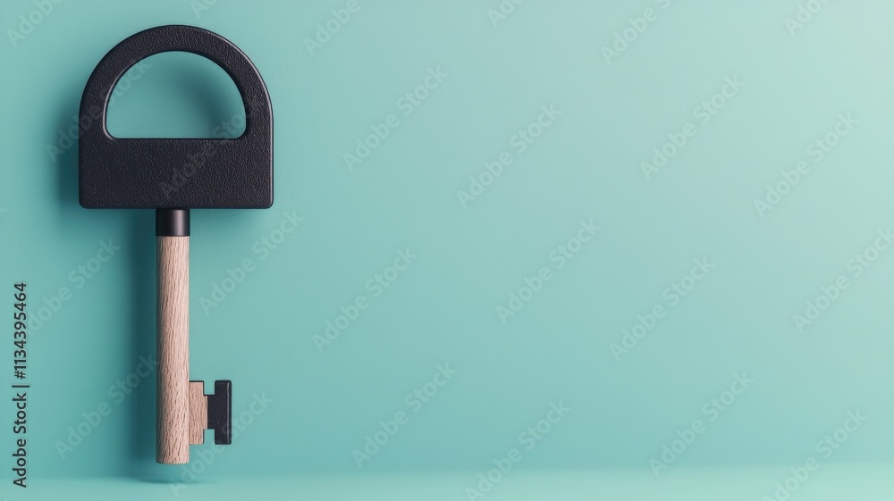 law restriction policy concept. Lock and key on a teal background, symbolizing security and access. law restriction policy concept. Lock and key on a teal background, symbolizing security and access.