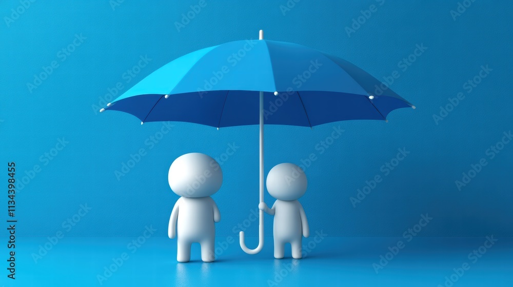 Humans sheltering each other under an umbrella digital art vibrant environment close-up view compassionate gesture Humans sheltering each other under an umbrella digital art vibrant environment close-up view compassionate gesture