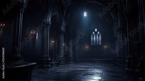 Wallpaper Mural A glimpse into the eerie allure of a dimly lit gothic space. Torontodigital.ca