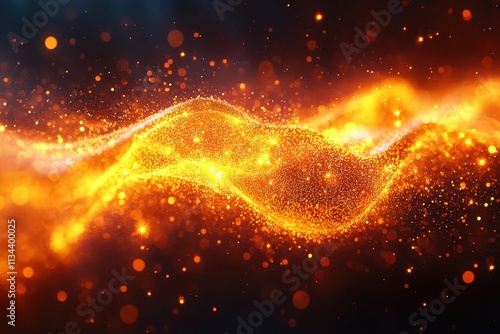 Dynamic amber orange shapes floating in shadowy gradient abstract visual art high fidelity digital design conceptual viewpoint