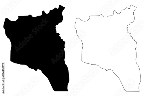 South Kivu Province (Democratic Republic of the Congo, DR Congo, DRC, Congo-Kinshasa) map vector illustration, scribble sketch South Kivu map