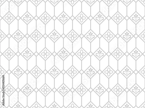 Abstract seamless pattern. Gray and white Ornamental floral ornate background. Vector illustration.