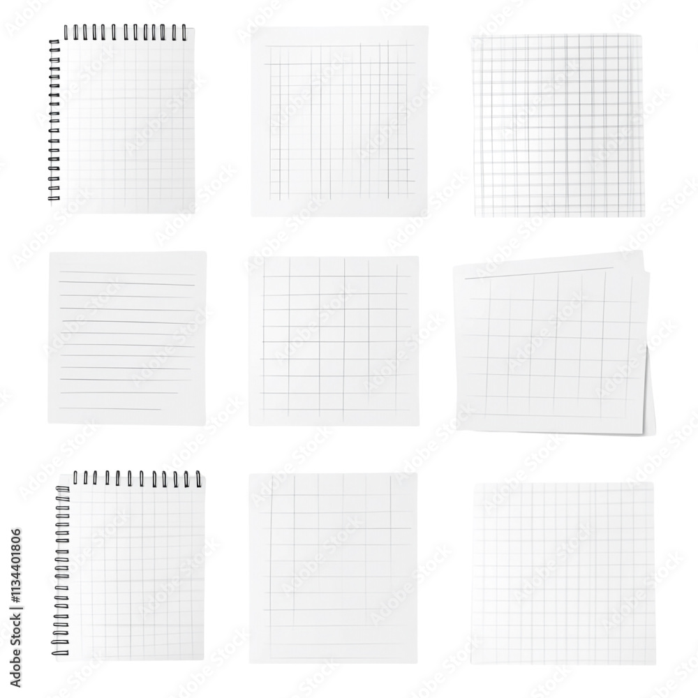 Collection of Blank Grid, Lined, and Spiral Notebooks Collection of Blank Grid, Lined, and Spiral Notebooks