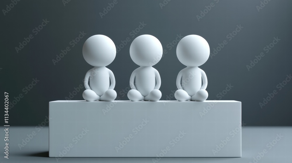 Humanoid figures engaged in conversation park bench humans artwork minimalist environment close-up viewpoint communication concept Humanoid figures engaged in conversation park bench humans artwork minimalist environment close-up viewpoint communication concept