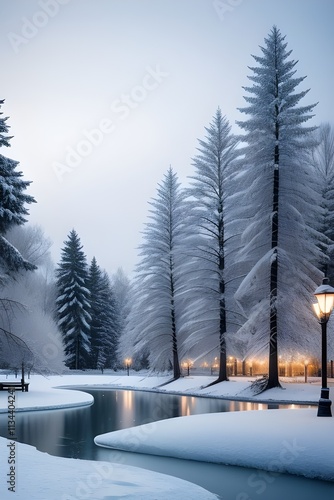 snow covered trees