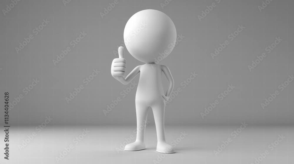 Humans humanoid figure giving thumbs up gesture in minimalist setting for positive vibes Humans humanoid figure giving thumbs up gesture in minimalist setting for positive vibes