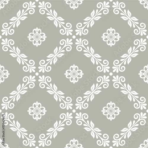 Abstract seamless pattern. Ornamental floral damask ornate background. Vector illustration.