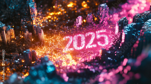 Obraz na płótnie new year 2025 w salonie