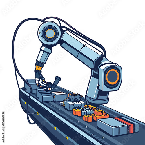 a robotic that is working on a ship