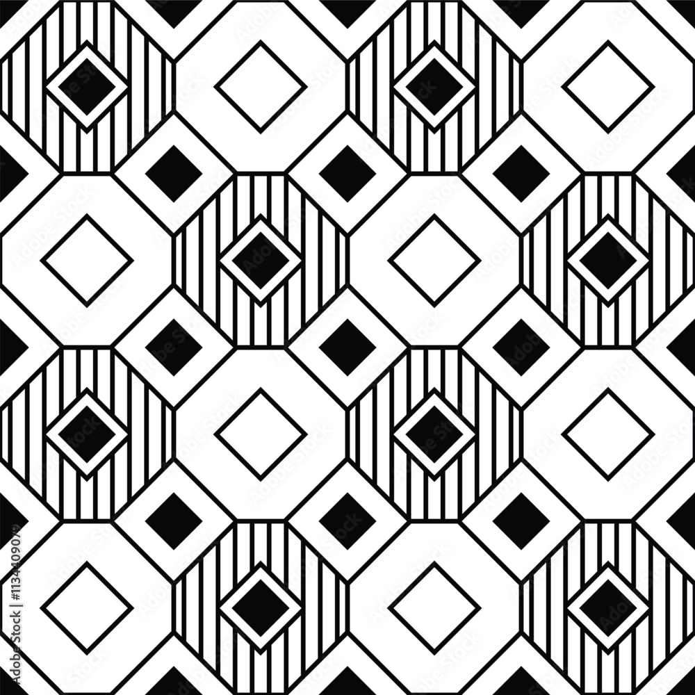 Abstract geometric seamless pattern. Black and white. Vector background. Abstract geometric seamless pattern. Black and white. Vector background.