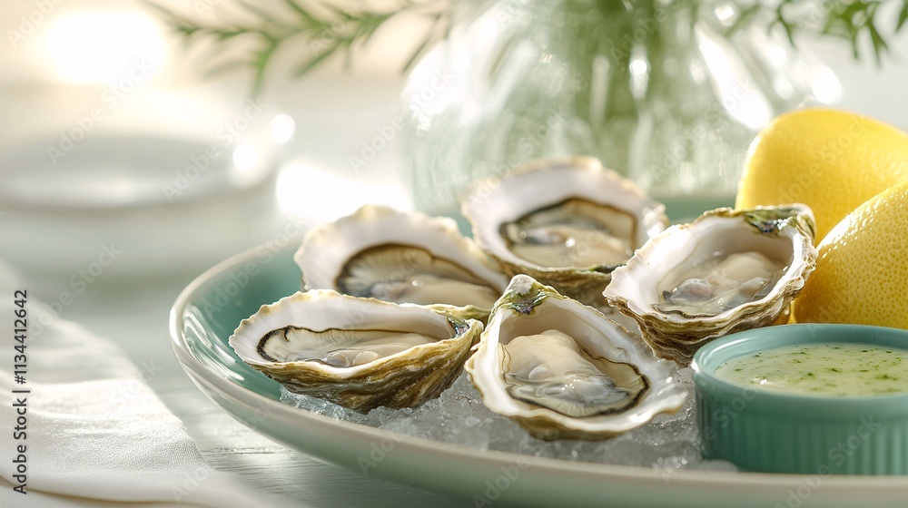 Seafood delight fresh oysters served on ice in trendy restaurants coastal setting gourmet experience Seafood delight fresh oysters served on ice in trendy restaurants coastal setting gourmet experience
