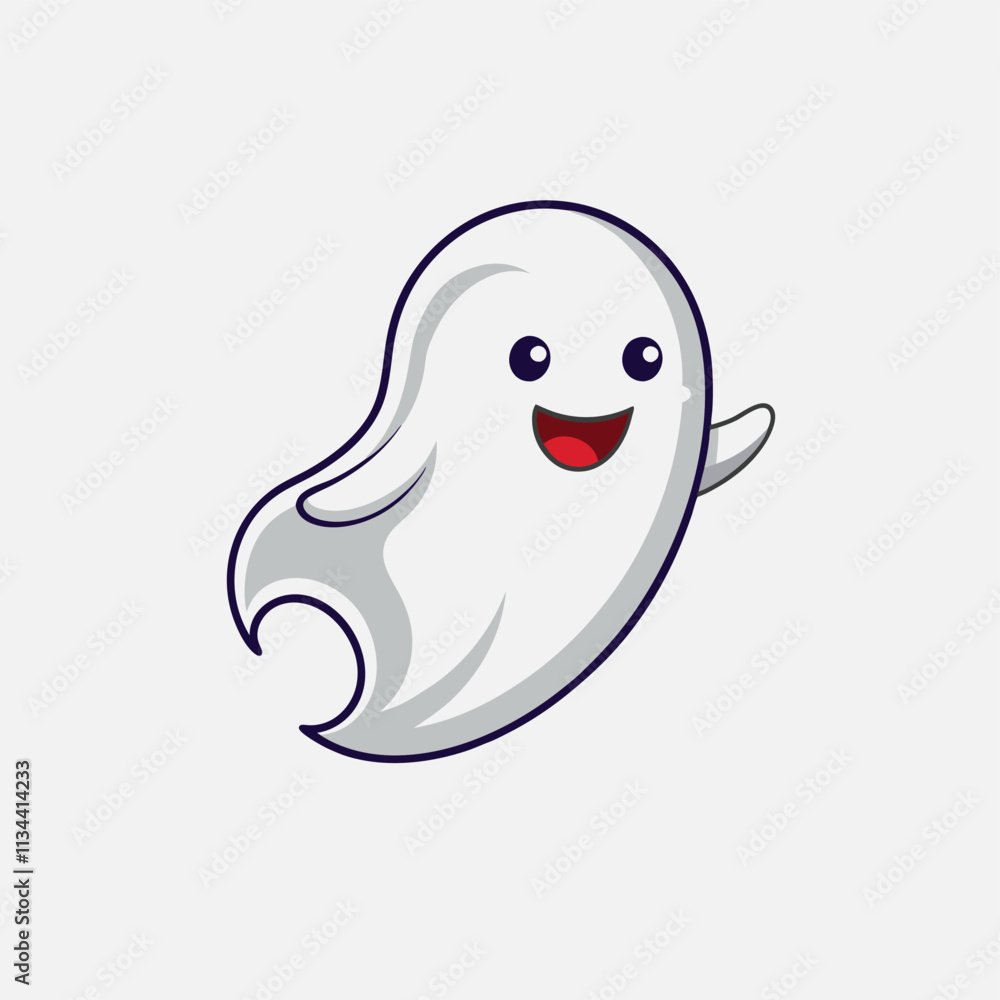Ghost surprised icon. Cute ghost character. Funny Ghost sign. Design element for logo on a transparent background Ghost surprised icon. Cute ghost character. Funny Ghost sign. Design element for logo on a transparent background