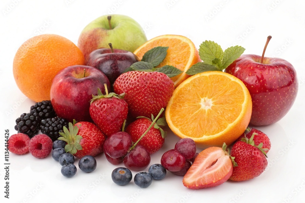 Fruit and vegetables isolated on white background
Fruit and vegetables isolated on white background